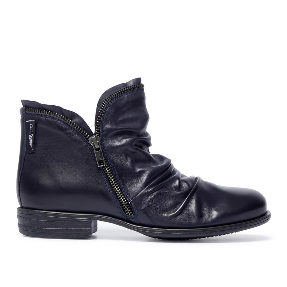 Carl Scarpa Natalia Navy Leather Ankle Boots